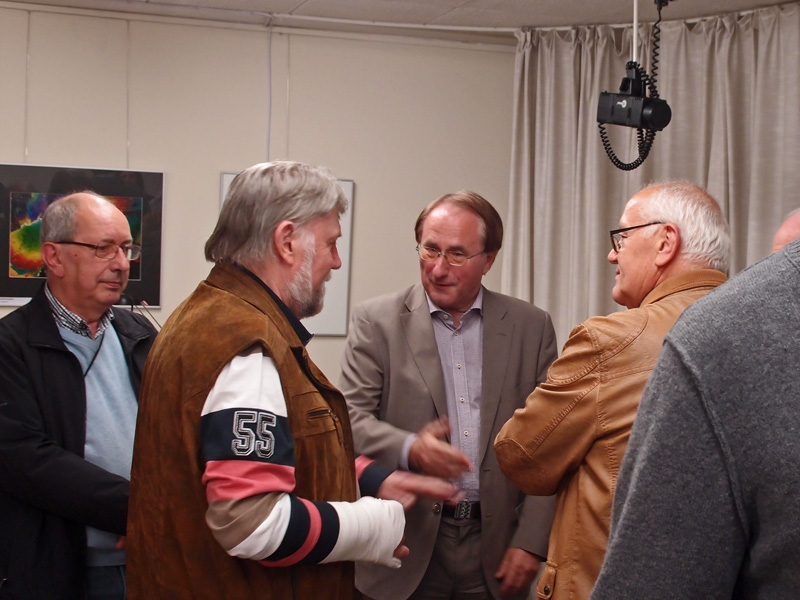 Bürgermeister Lamm im Gespräch mit Aldo Massenz, Norbert Sand und Helmut Kienzler