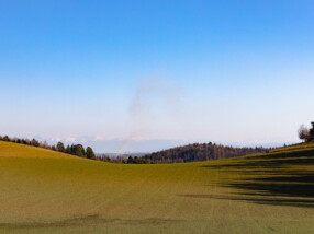 Landschaft, Frühjahr, Hügel, Bäume